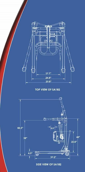 Blue Print - BestStand ™ SA182 | SIT TO STAND ELECTRIC LIFT  by Best Care LLC | Wheelchair Liberty