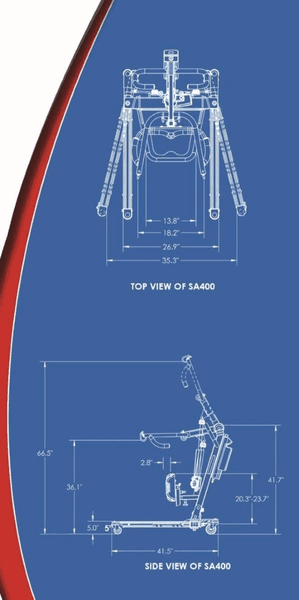 Blue Print - BestStand™ SA400 | SIT TO STAND ASSIST ELECTRIC LIFT by Best Care LLC | Wheelchair Liberty