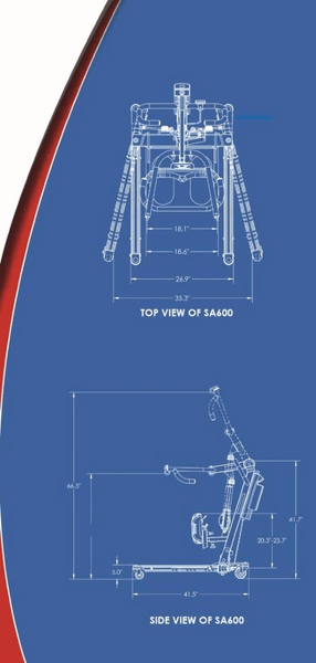 Blue Print - The BestStand ™ SA600 | SIT TO STAND ASSIST ELECTRIC LIFT by Best Care LLC | Wheelchair Liberty