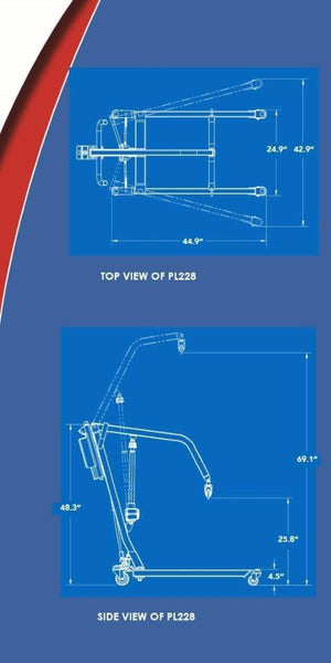 Blue Print - The BestLift™ PL228 | FULL BODY ELECTRIC PATIENT LIFT Best Care LLC | Wheelchair Liberty