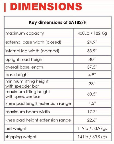 Dimensions - BestStand ™ SA182 | SIT TO STAND ELECTRIC LIFT  by Best Care LLC | Wheelchair Liberty