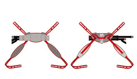 Illustration Of Back And Front View - Molift RgoSling Toilet LowBack Padded - Patient Sling for Molift Lifts by ETAC | Wheelchair LIberty