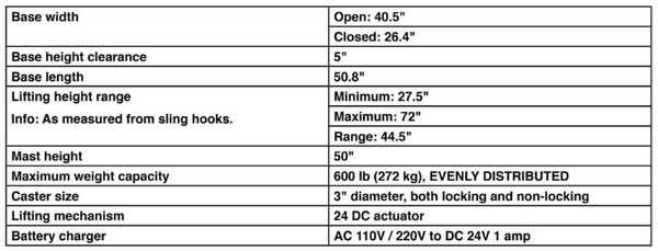 Lumex LF1090 Electric Bariatric Patient Lift - Specs - by Graham Field | Wheelchair Liberty