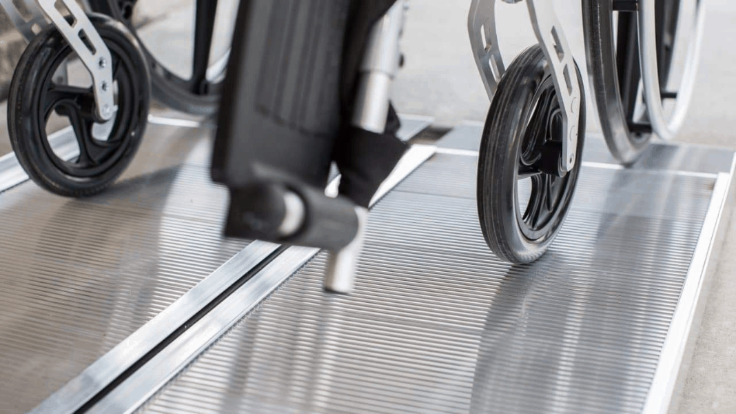 Wheelchair on Suitcase Singlefold Access Ramp by EZ-ACCESS | Wheelchair Liberty