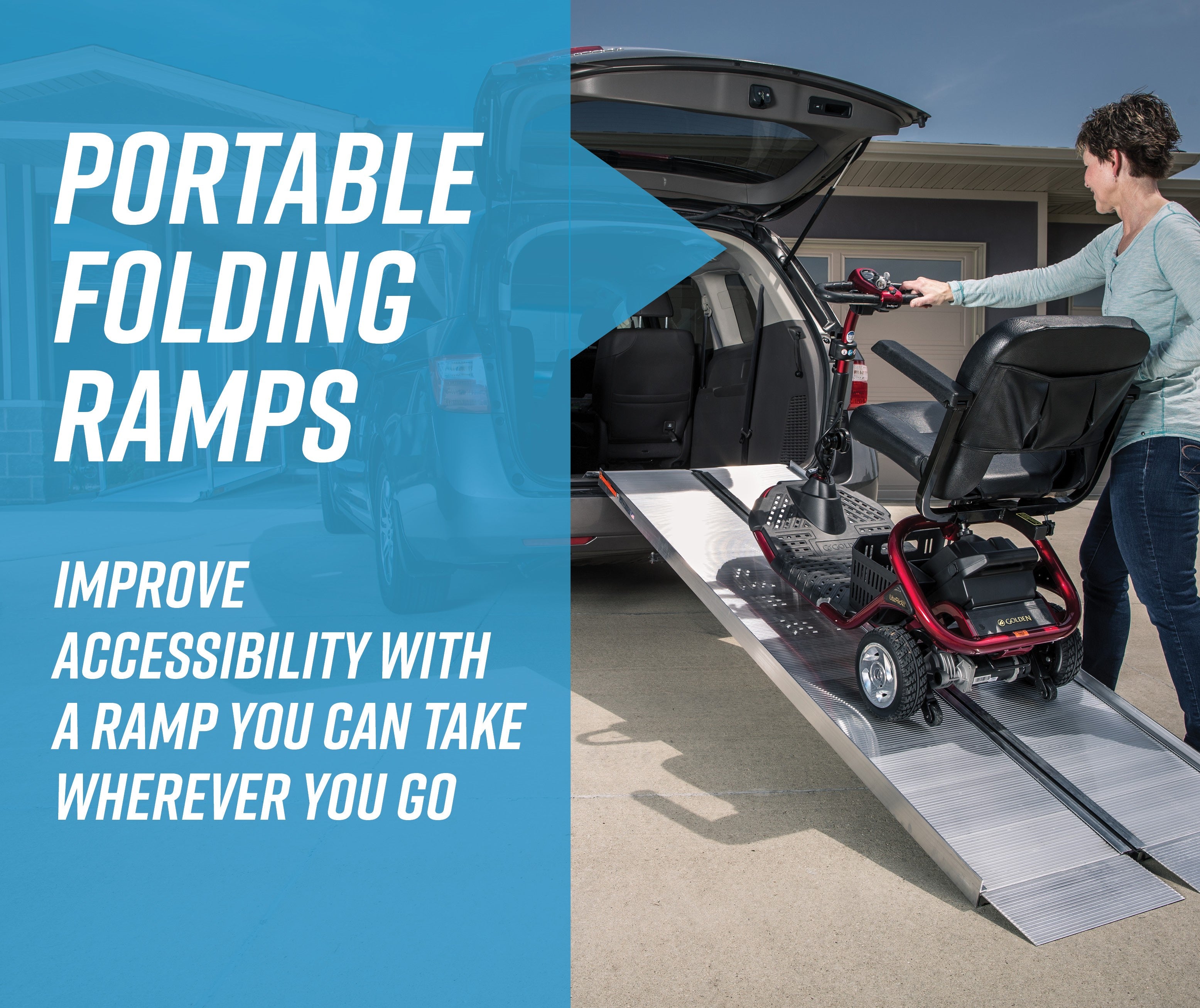 Rolling Wheelchair onto a Car with SUITCASE Singlefold Portable Ramp by EZ Access | Wheelchair Liberty