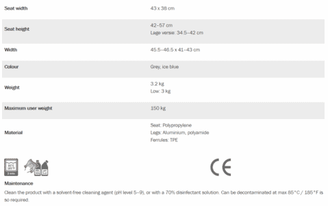 Smart Rectangular Shower Stool Specifications