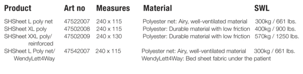 Specifications 1 - SafeHandlingSheet Positioning Slings By Handicare | Wheelchair Liberty