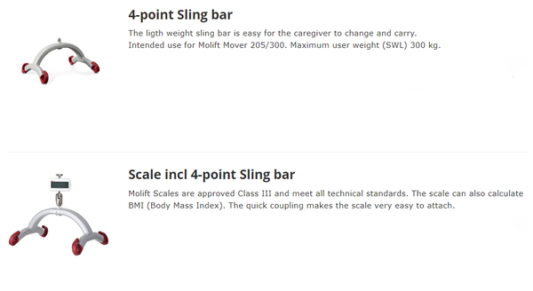 Accessories for Molift Mover 300 Bariatric Mobile Patient Lift by ETAC from Wheelchair Liberty
