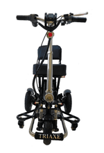 Triaxe Sport Folding Electric Scooter - Front View Black - by Enhance Mobility | Wheelchair Liberty
