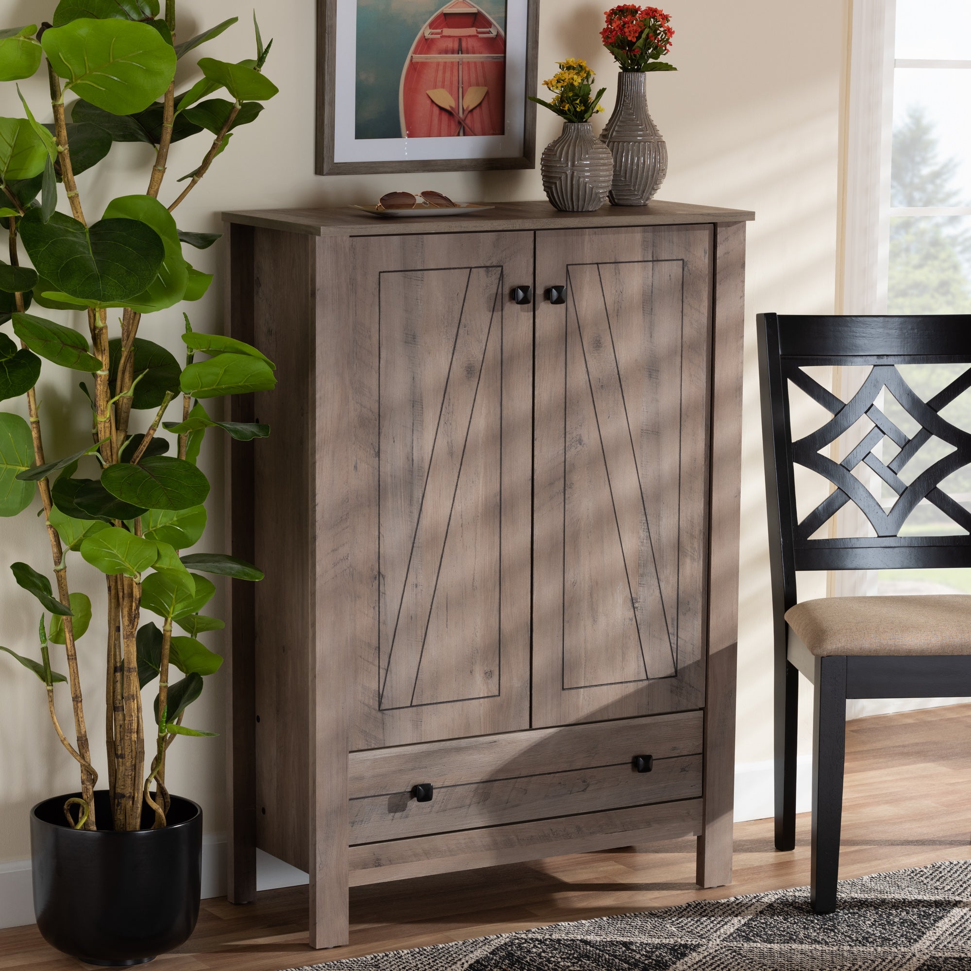 Derek Modern And Contemporary Transitional Natural Oak Finished Wood 1 Top Drawer Furniture