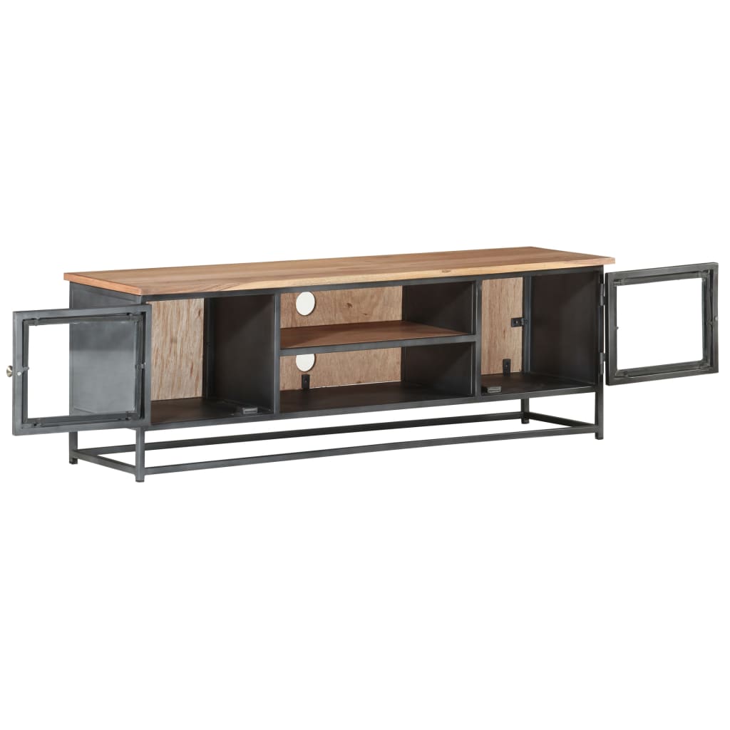 maat poort ik heb honger TV Cabinet Gray 47.2"x11.8"x15.7" Solid Acacia Wood and Steel — Top Drawer  Furniture
