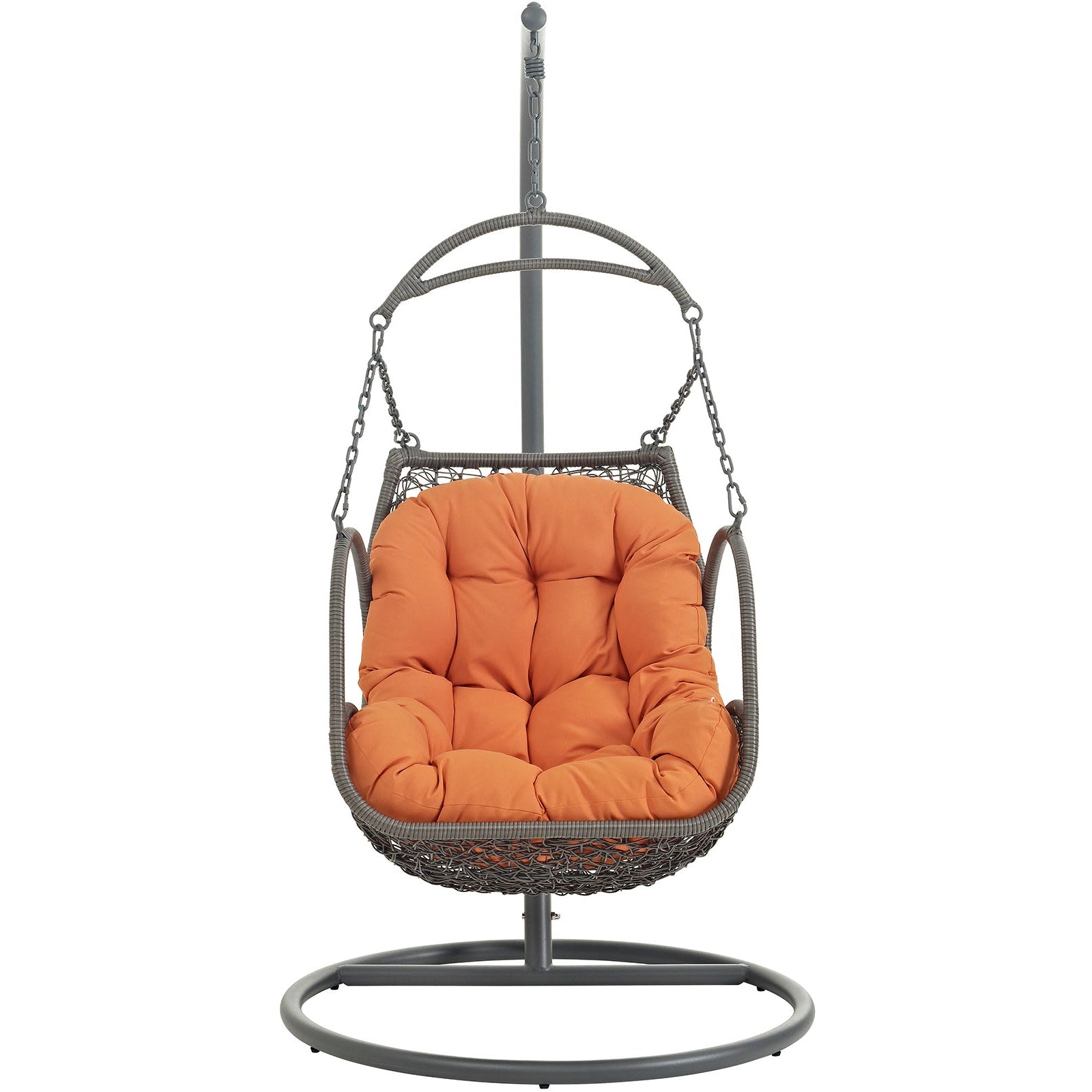 Arbor Outdoor Patio Wood Swing Chair - Orange