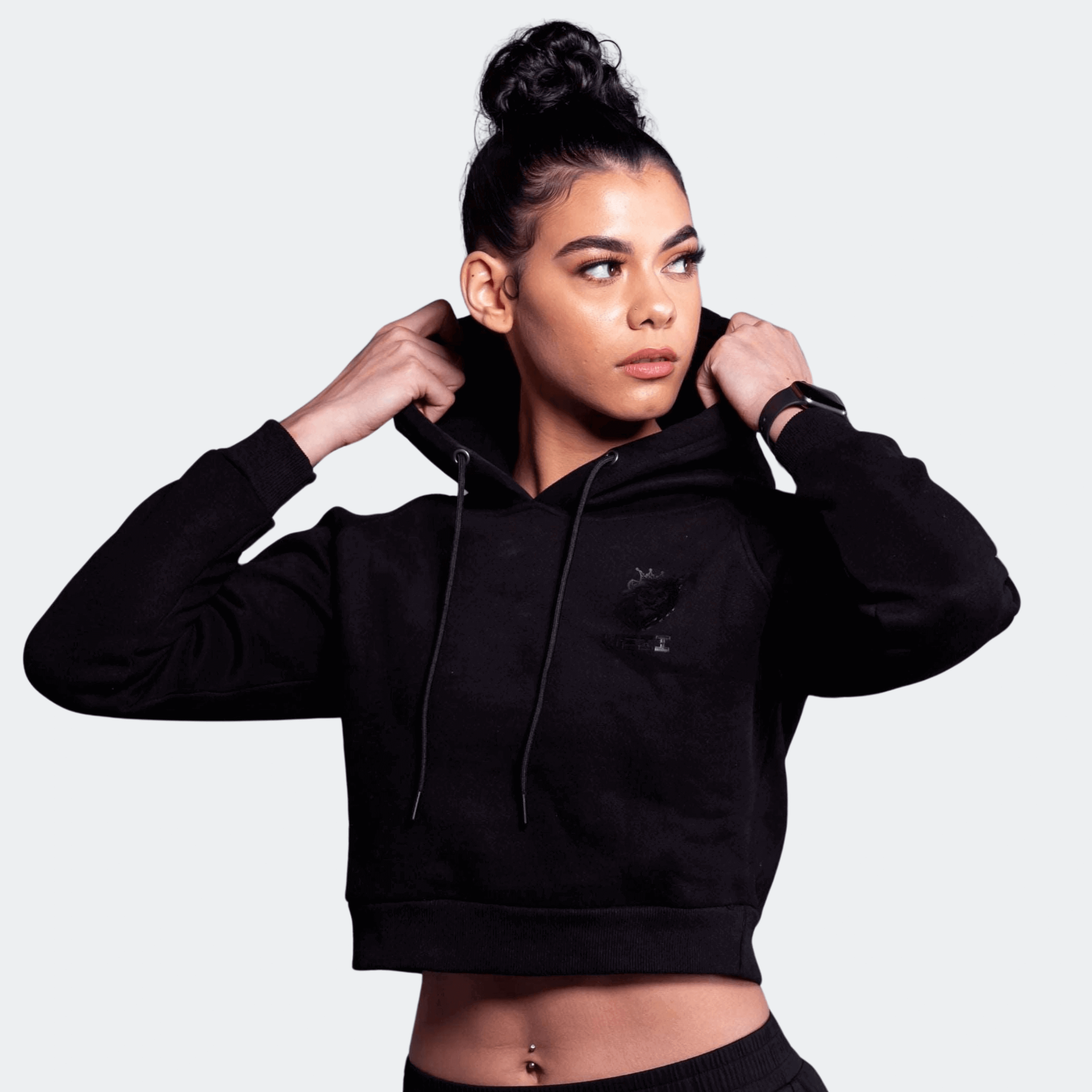 Image of Identity Crop Hoodie - Black