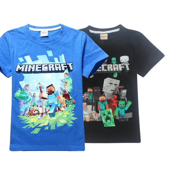 Boy New Year 3d Cartoon Minecraft Print Roblox T Shirt For Girls Tee Tops Clothes Children Summer Clothing Baby Cotton Costume - roblox minecraft t shirt