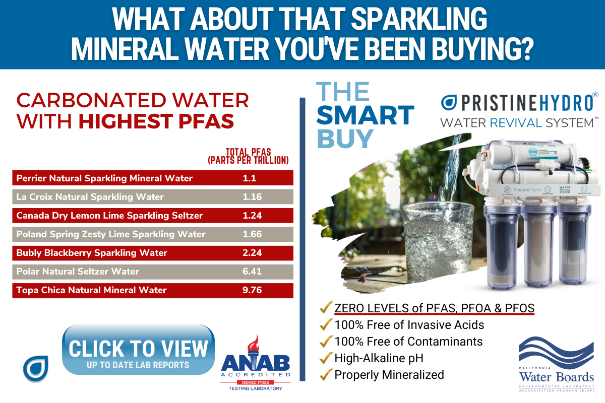 Your Sparkling Mineral Water Has Various Levels of PFAS - Get a PristineHydro Water Revival System ordered ASAP and Share with Friends