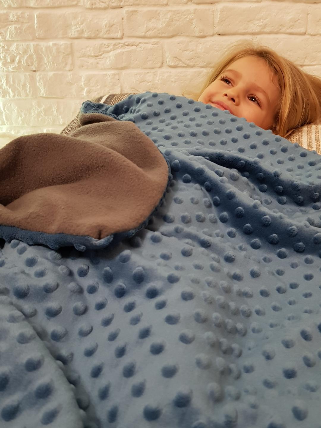 3kg Weighted Blanket Small (90cm x 100cm) in Blue/Grey – The Sensory