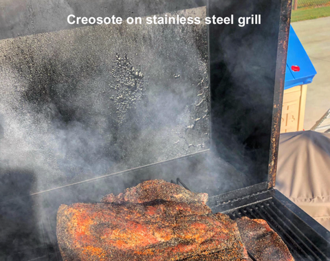 Cresote on Powdercoat Charcoal Grill