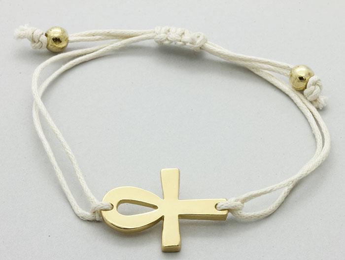 White Metal Cross Summer Gold Adjustable Bracelets