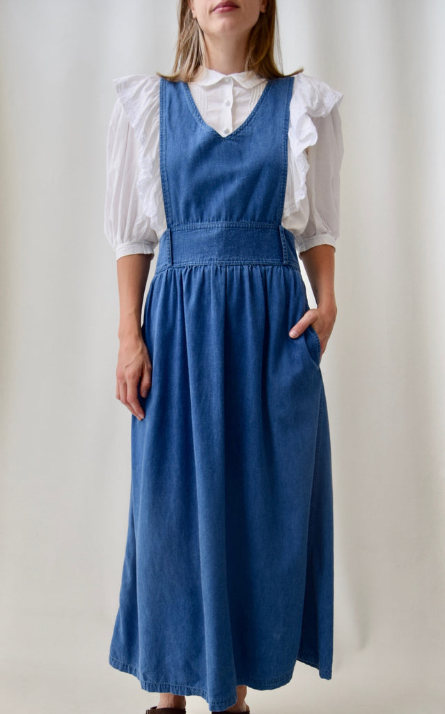 Faux Denim Bib Dress – Community Thrift and Vintage