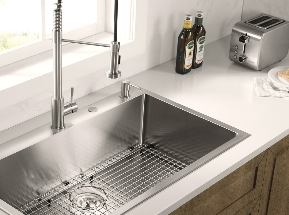 stainless steel drop in kitchen sink with drainboard
