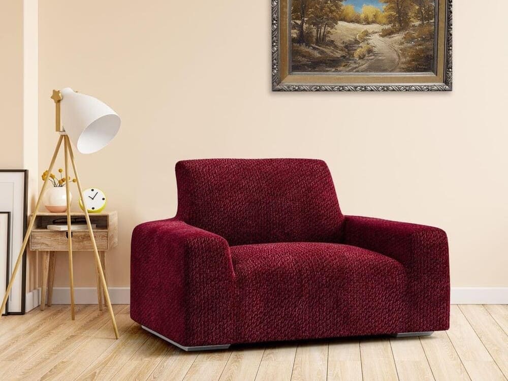 Red Armchair Slipcover Velvet