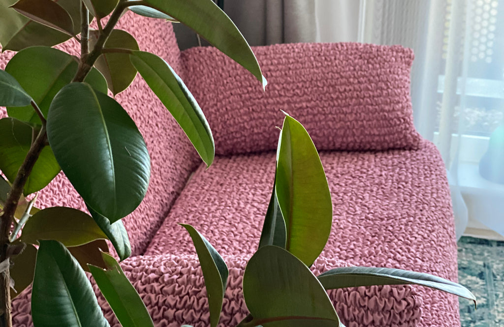 Coral Pink Sofa Covers Microfibra