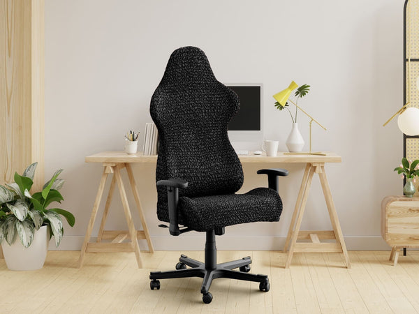 Black Office Chair Slipcover Microfibra