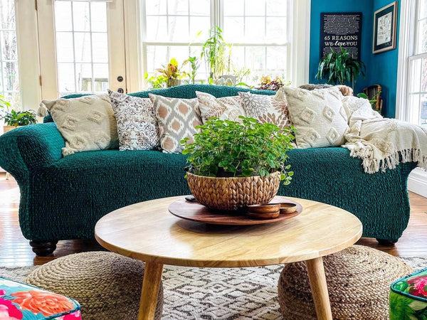 Green Sofa Slipcover Velvet