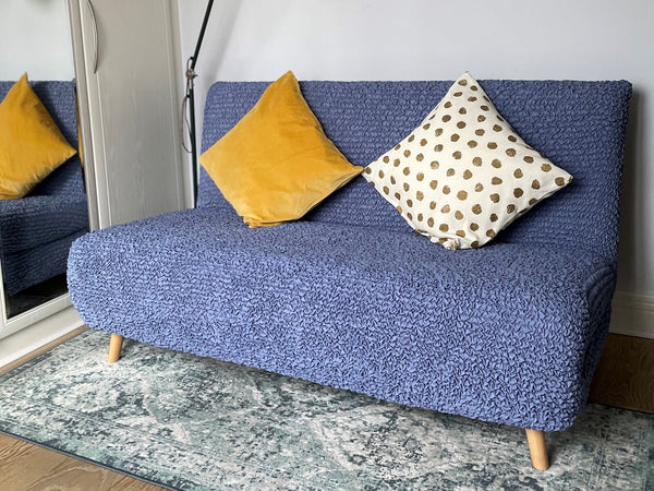 Blue Futon Slipcover Microfibra