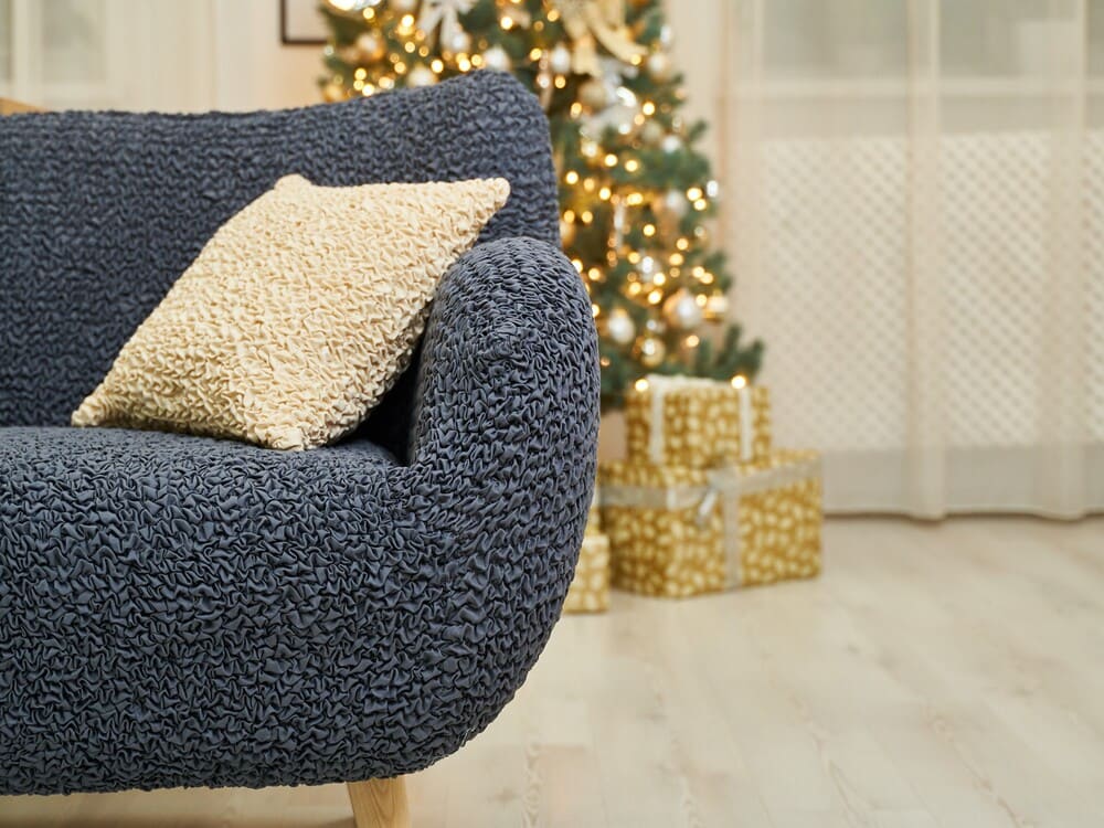 Blue Sofa Slipcover Microfibra