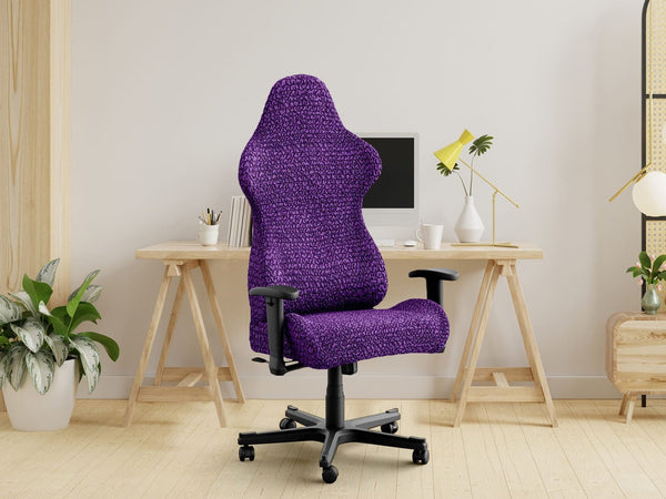 Purple Office Chair Slipcover Microfibra
