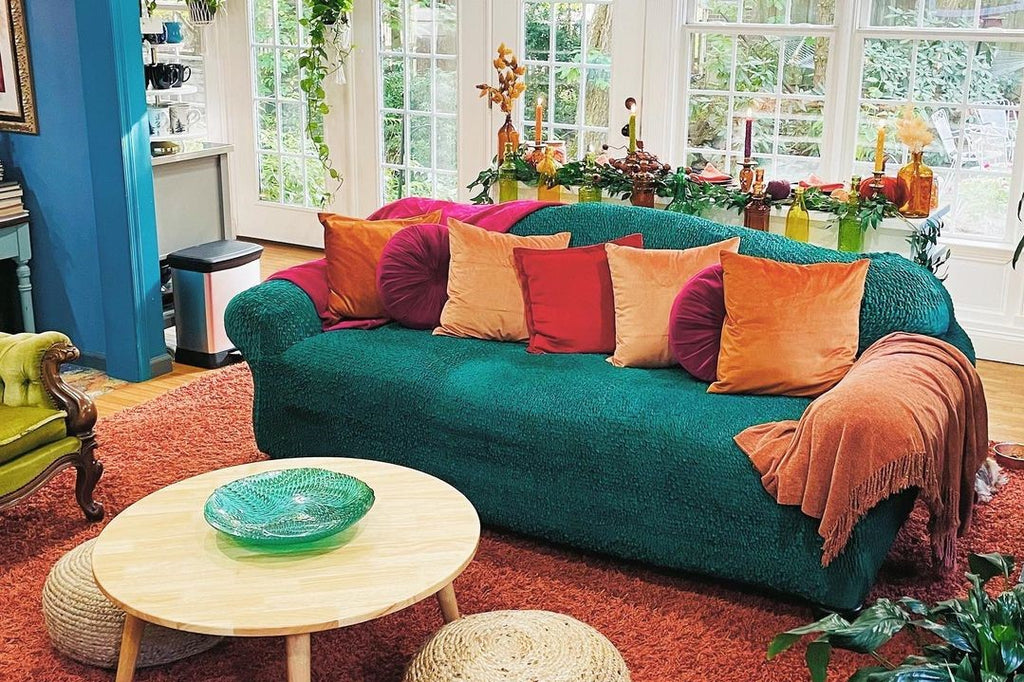 Green Sofa Slipcover Velvet