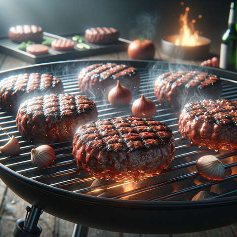 wagyu burgers on grill