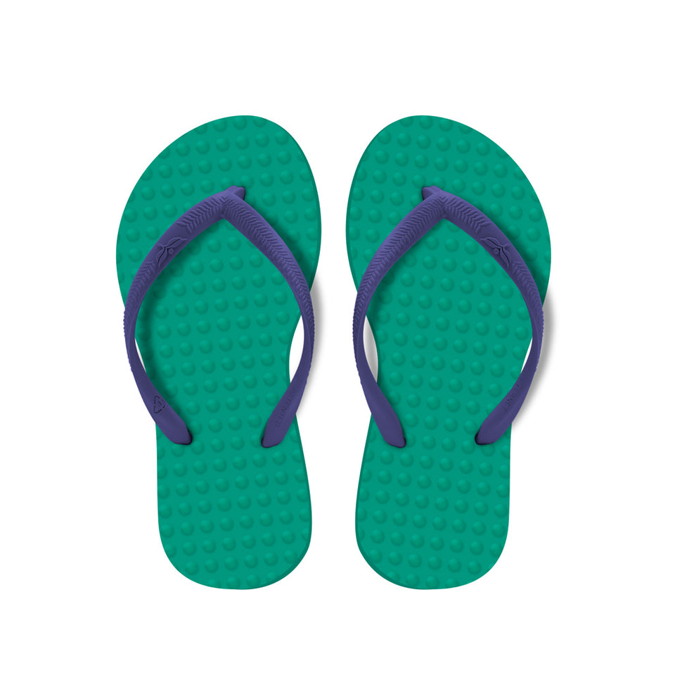 emerald green flip flops