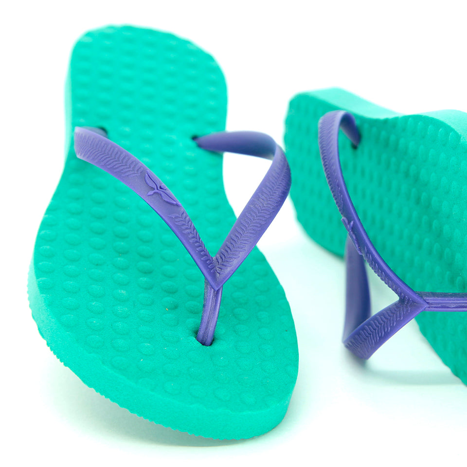 emerald green flip flops