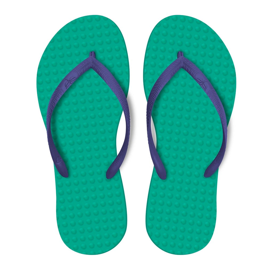 emerald green flip flops