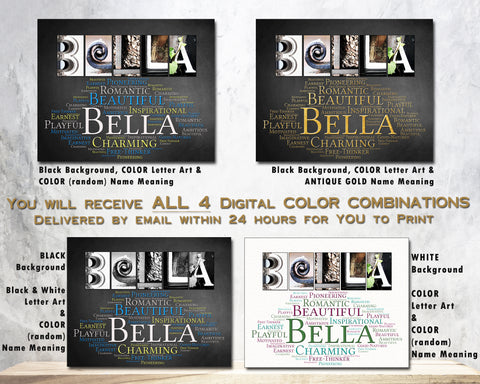 Bella Name Origin Artwork | 4 Digital Prints