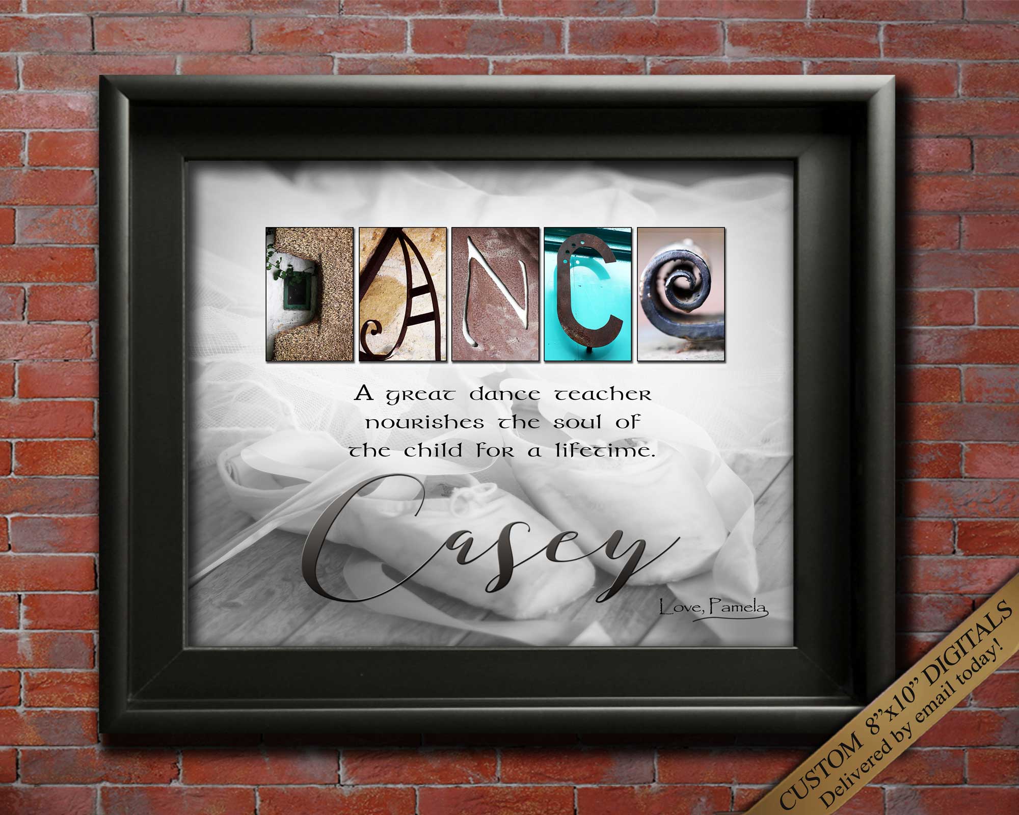 Dance Teacher Gift For Dance Teacher Gifts Personalized Dance Teacher Letter Art Gifts