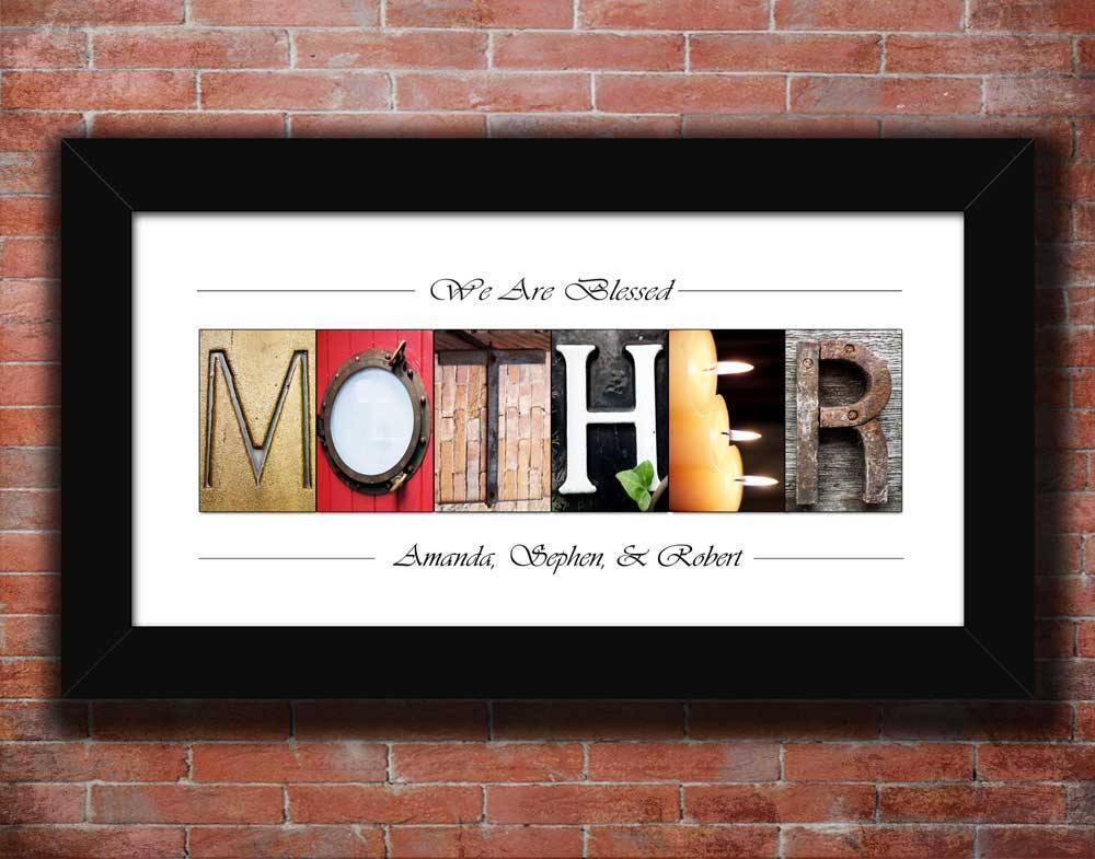 Mother Gift from Daughter, Personalized gift for Mom Christmas Gifts F –  Letter Art Gifts