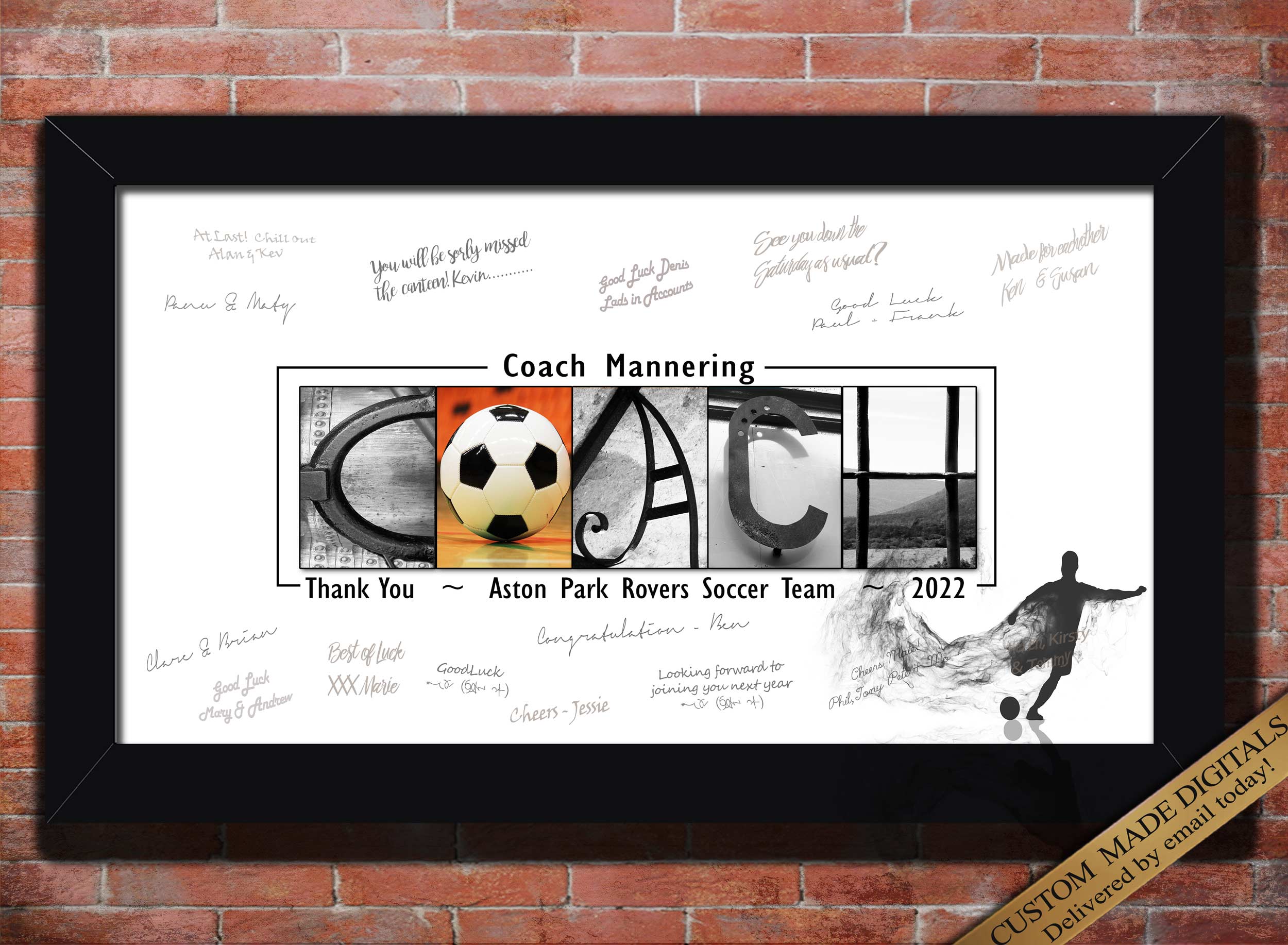 Custom Tennis Coach Gift - Thank You Gift for Coach End Of Tournament –  Letter Art Gifts