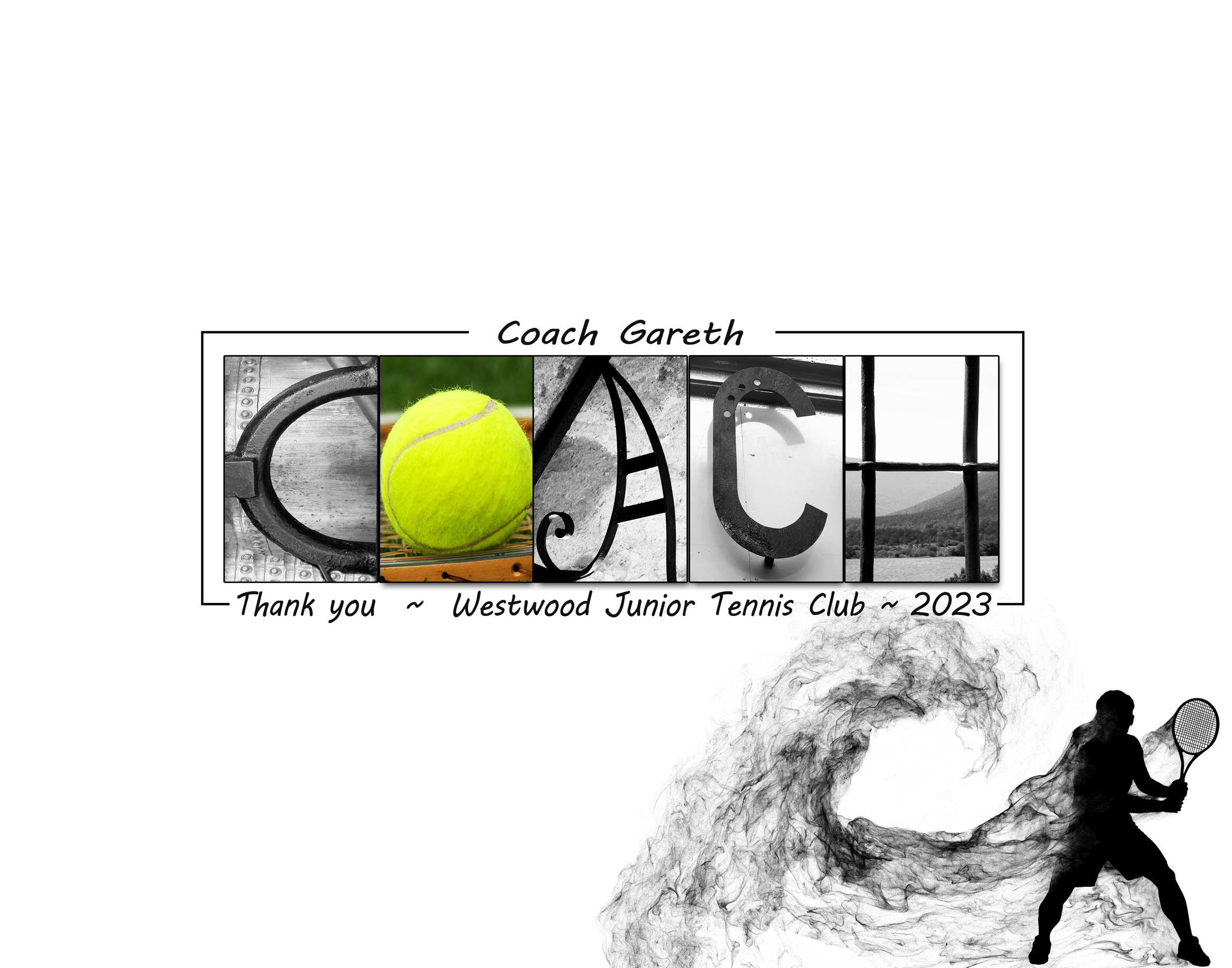 Custom Tennis Coach Gift - Thank You Gift for Coach End Of Tournament –  Letter Art Gifts