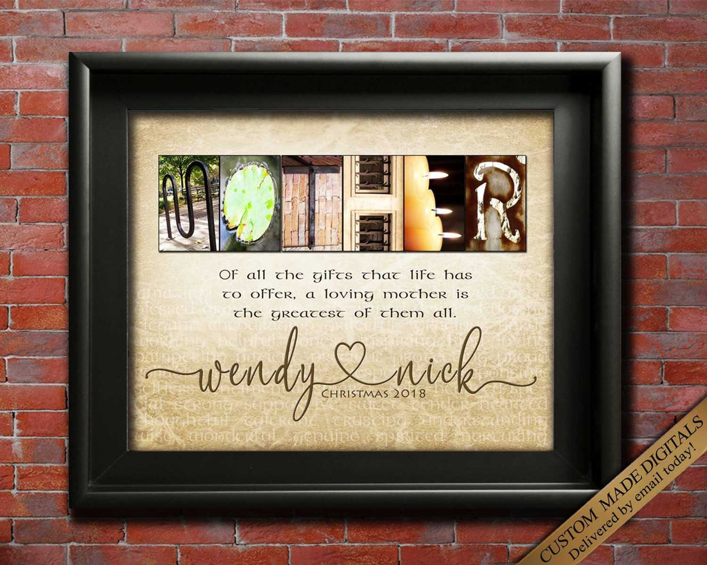 Gift From Daughter To Mother Unique Gift ideas for Mom, Gift from Son, –  Letter Art Gifts