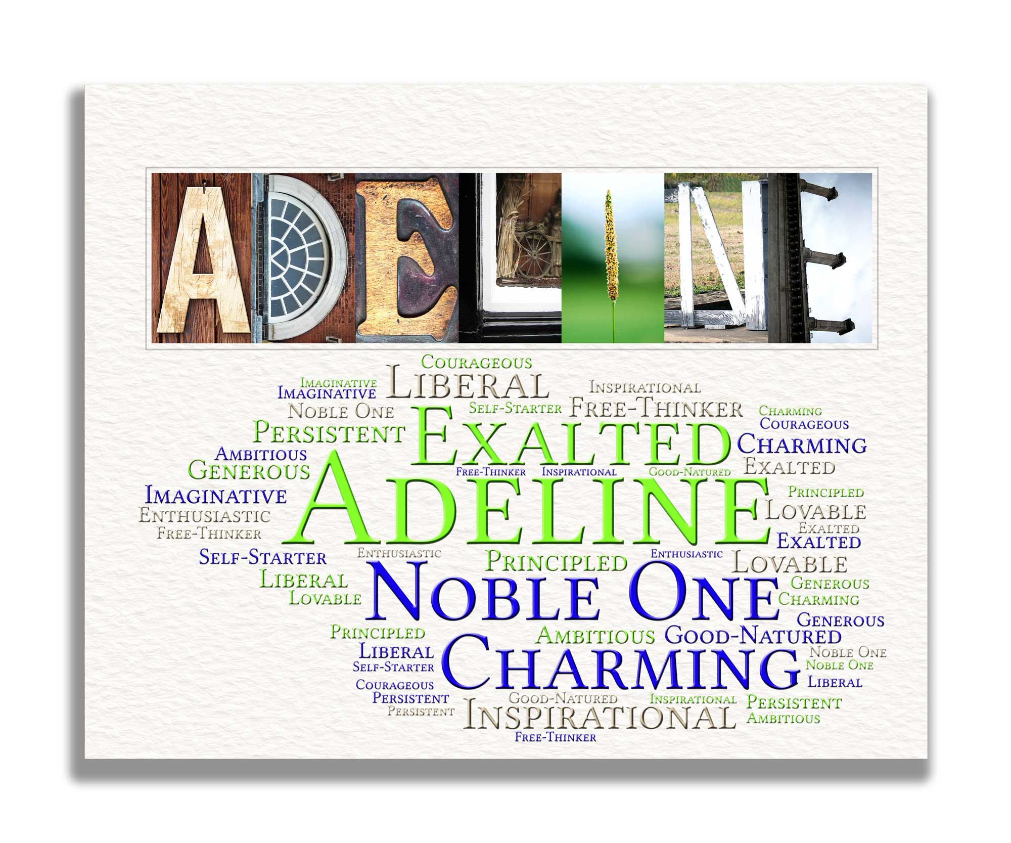 Adeline Name Meaning Gift 4 Digital Prints Letter Art Gifts