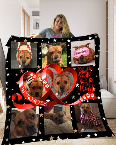 photo fleece blanket with pictures of a dog 