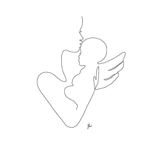 Angel girl with a bird in her arms. Black and white vector drawing. For  illustrations and colouring books. 13856155 Vector Art at Vecteezy