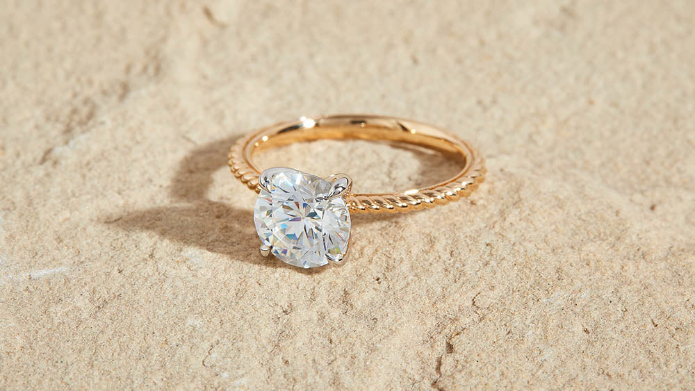 Simple Gold Diamond Engagement Rings