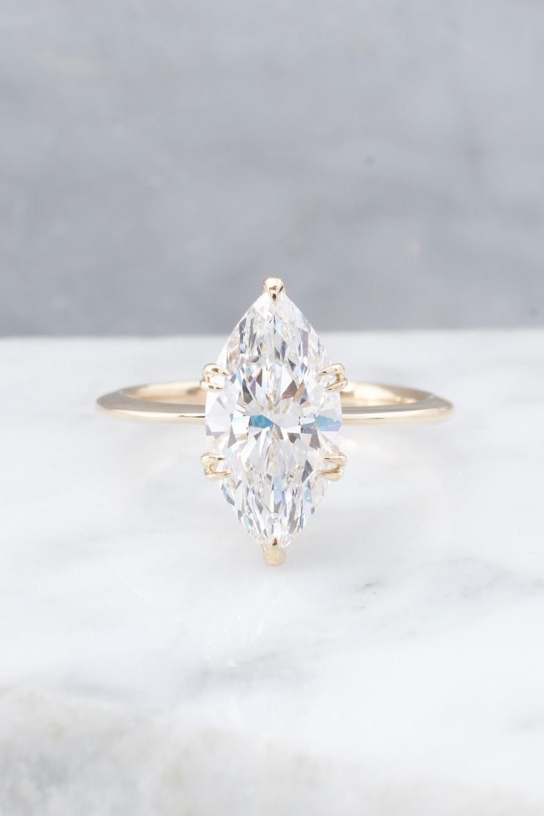 Marquise Solitaire in Yellow Gold