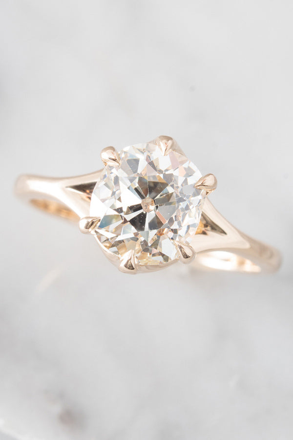 Six Prong Solitaire in Yellow Gold