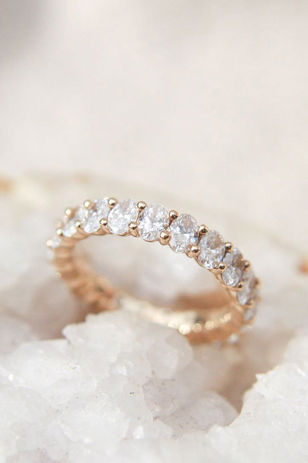 White Oval Eternity Band