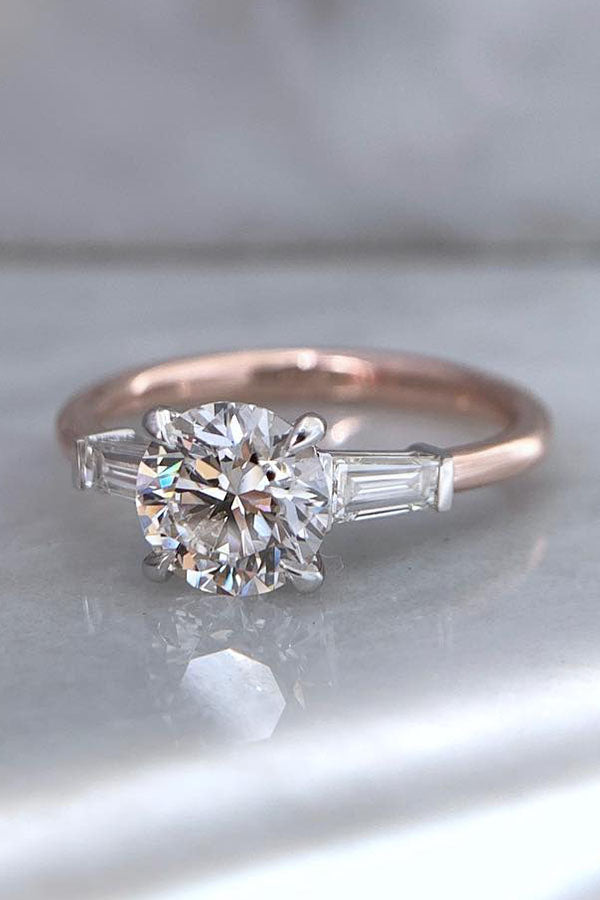 Rose Gold Three-Stone Engagement Ring